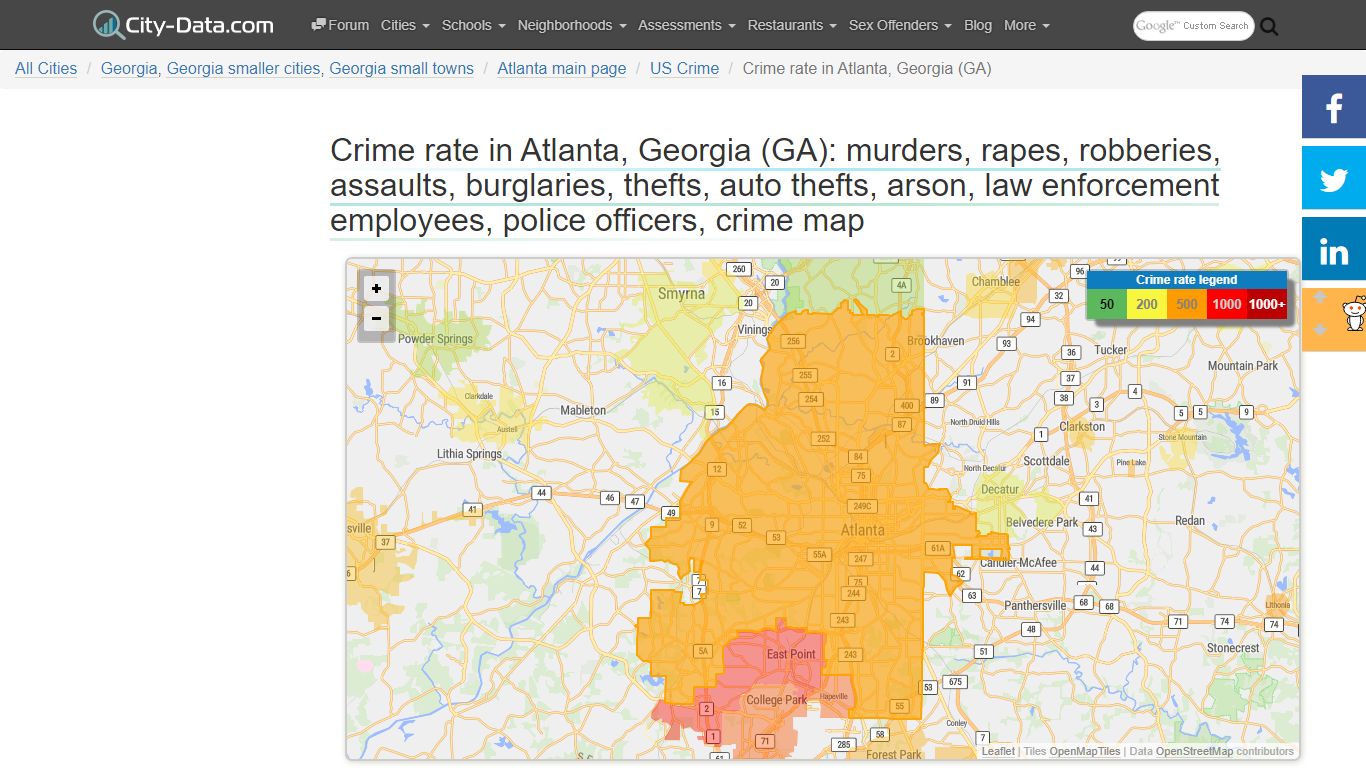 Crime in Atlanta, Georgia (GA): murders, rapes, robberies, assaults ...