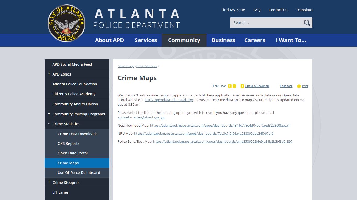 Crime Maps | Atlanta Police Department